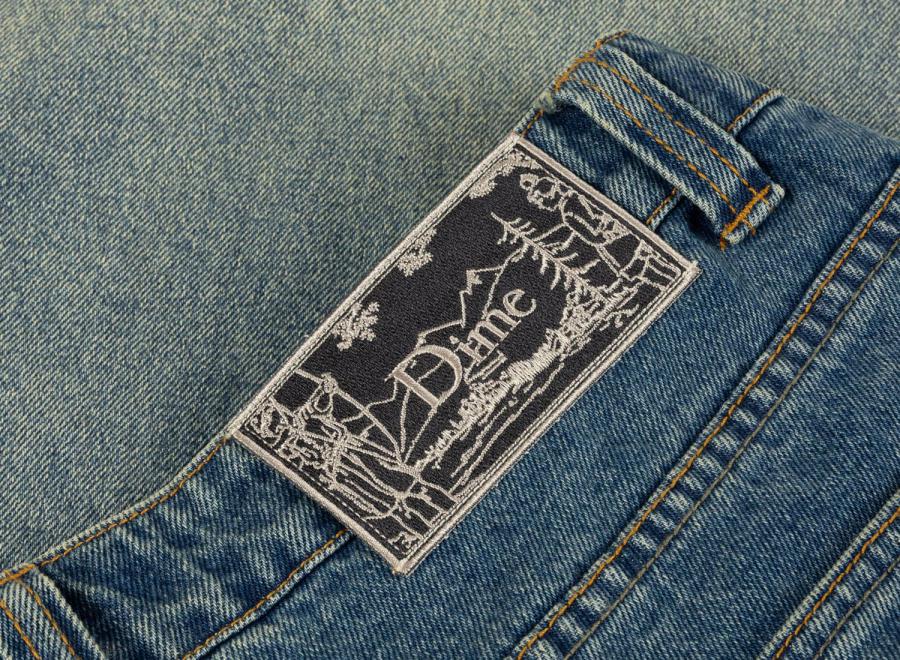 Dime Baggy Denim Pants Dipped Sandblasted Indigo - Dime