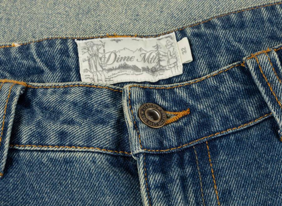 Dime Baggy Denim Pants Dipped Sandblasted Indigo - Dime