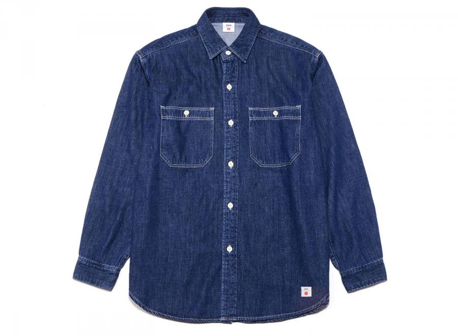 Edwin Denim Work Shirt Blue Dark Used I035112 - Edwin
