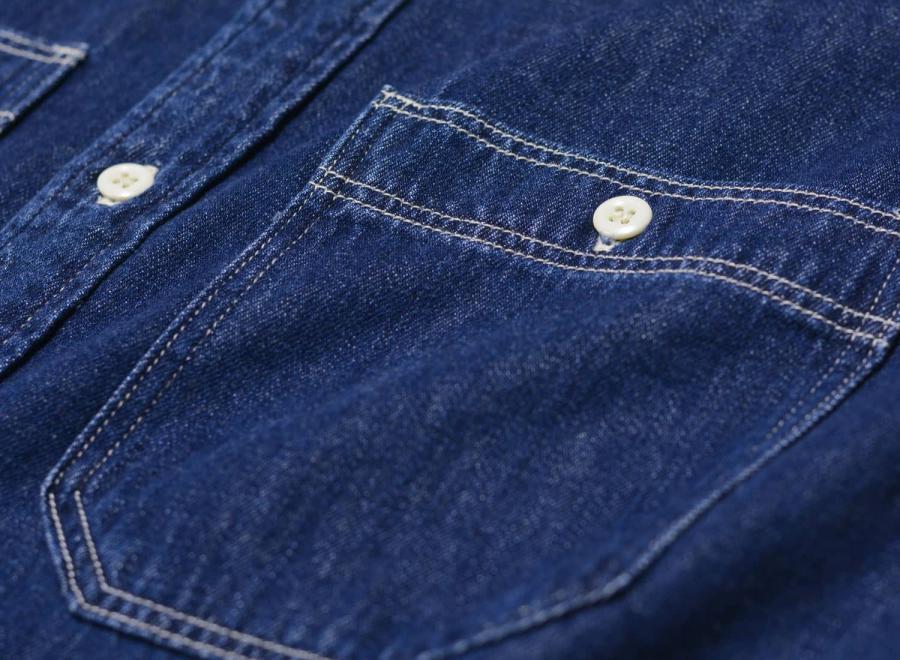 Edwin Denim Work Shirt Blue Dark Used I035112 - Edwin