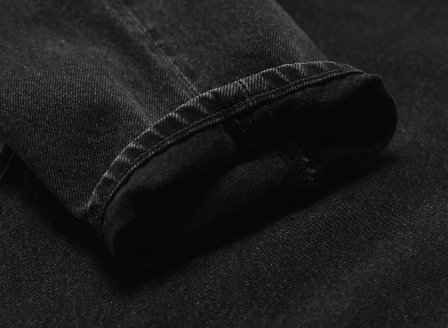 Edwin Regular Tapered Kaihara Right Hand Black Denim Black Dark Used I035082 - Edwin