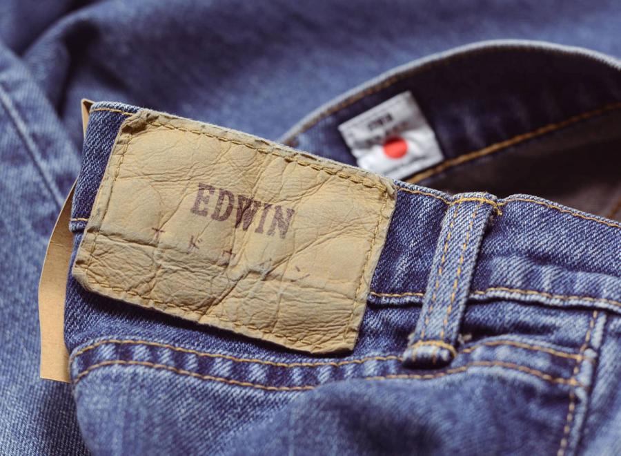 Edwin Slim Tapered Kaihara Pure Indigo Denim Blue Mid Used I032060 - Edwin