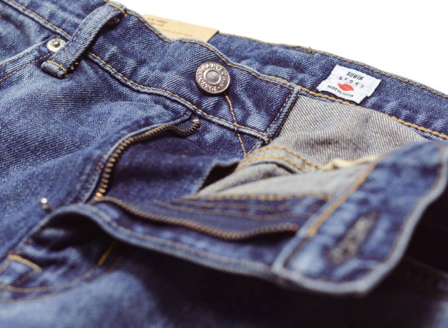 Edwin Slim Tapered Kaihara Pure Indigo Denim Blue Mid Used I032060 - Edwin