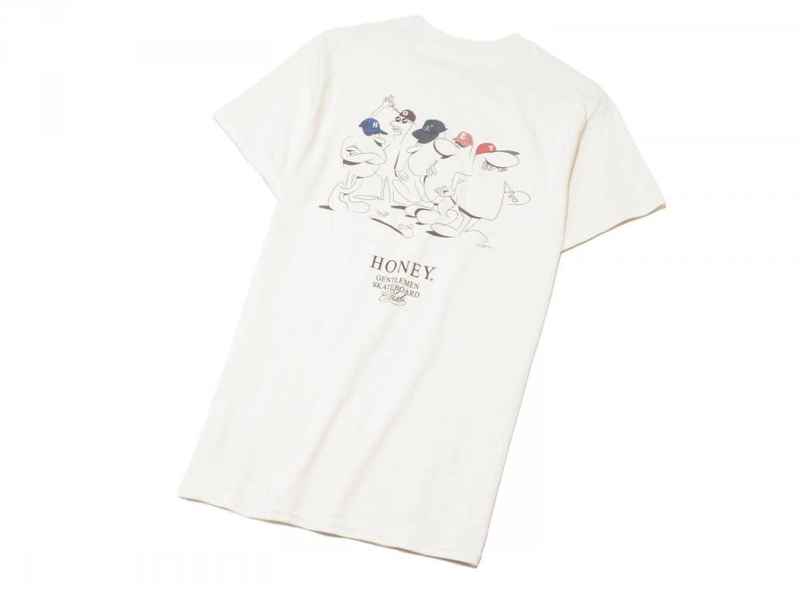 Honey Multi Caps Club Tee Ecru - Honey Skateshop