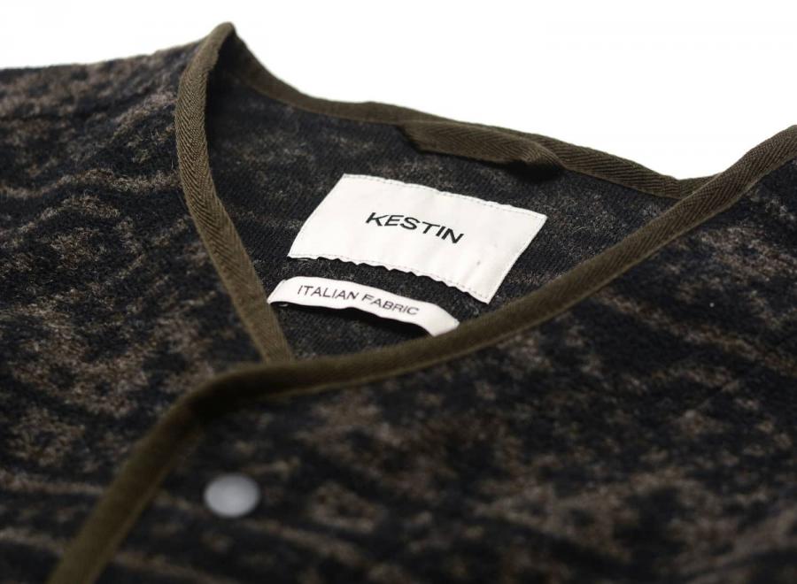 Kestin Neist Knitted Fairisle Cardigan Peat / Black - Kestin