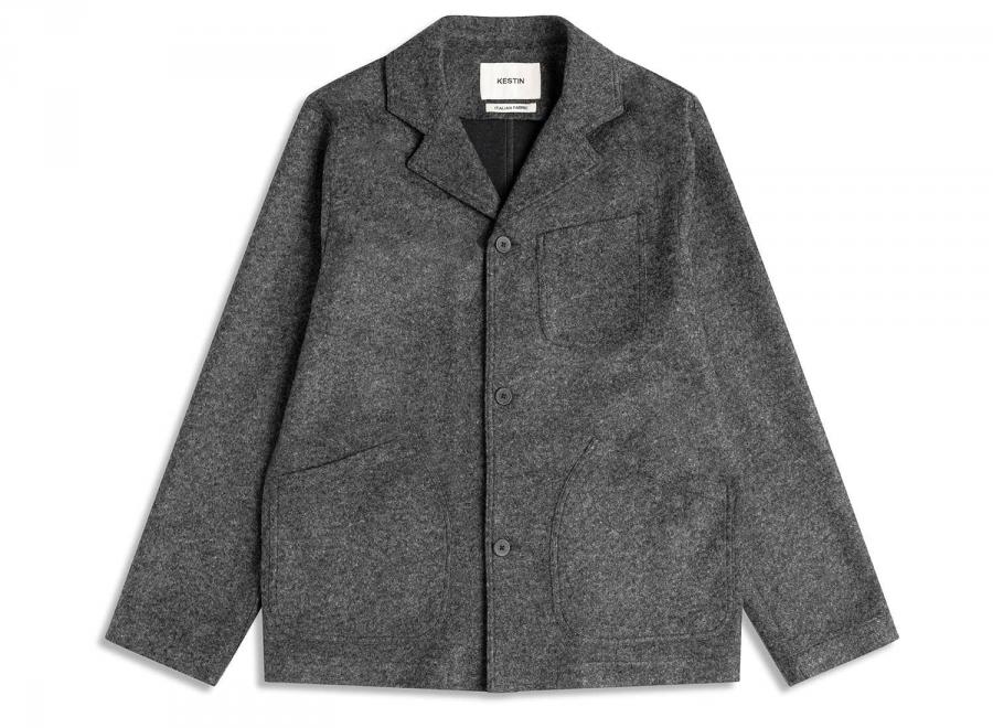 Kestin Stac Bonded Wool Mix Blazer Charcoal - Kestin