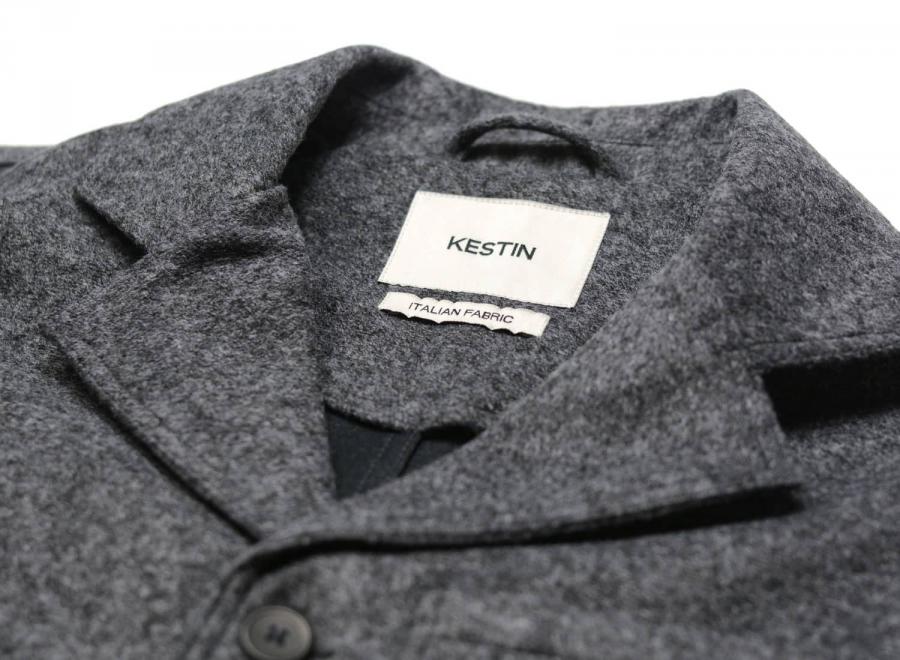 Kestin Stac Bonded Wool Mix Blazer Charcoal - Kestin