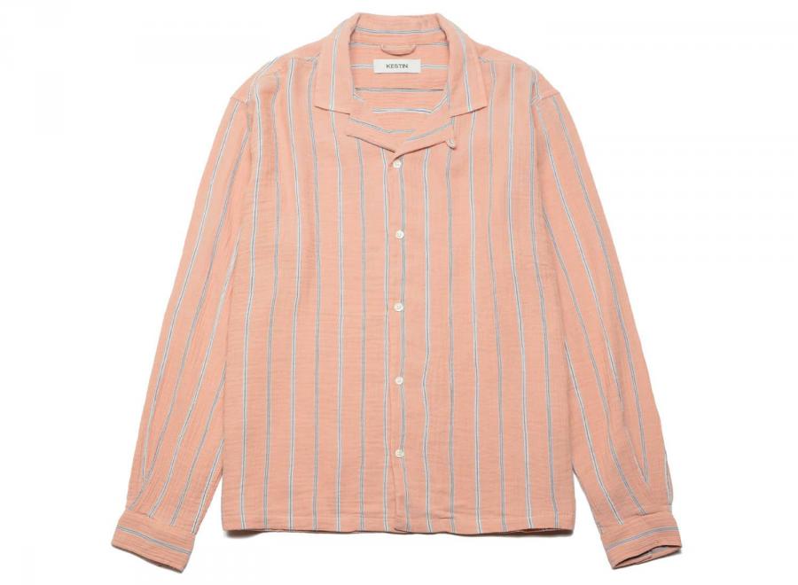 Kestin Tain Double Weave Seersucker Shirt Washed Coral KHSH03SS26-02-WCO - Kestin