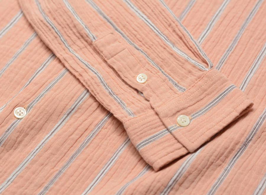 Kestin Tain Double Weave Seersucker Shirt Washed Coral KHSH03SS26-02-WCO - Kestin