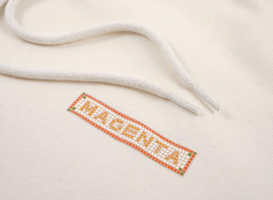 Magenta Mosaic Hoodie Natural - Magenta