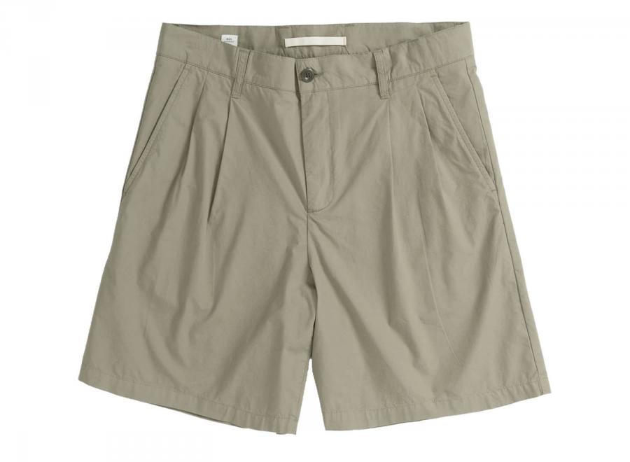 Norse Projects Benn Relaxed Typewriter Pleated Short Clay - Norse Projects