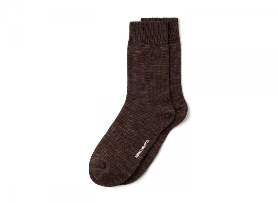Norse Projects Bykle Heavy Cotton Twist Sock Delicioso Brown - Norse Projects