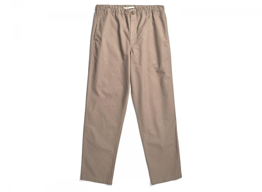 Norse Projects Ezra Regular Mineral Dyed Fine Twill Trousers Walnut - Norse Projects