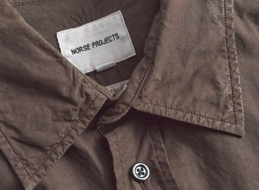 Norse Projects Ole Fatigue Cotton Tencel Shirt Espresso - Norse Projects