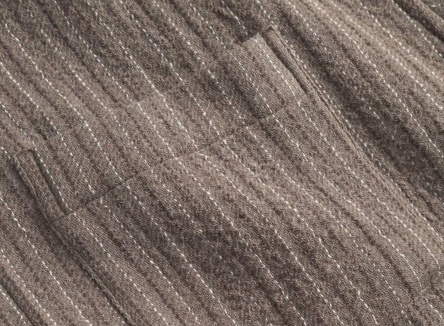 Norse Projects Ole Oversized Wool Stripe Shirt Seal Brown - Norse Projects