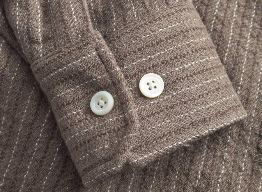 Norse Projects Ole Oversized Wool Stripe Shirt Seal Brown - Norse Projects