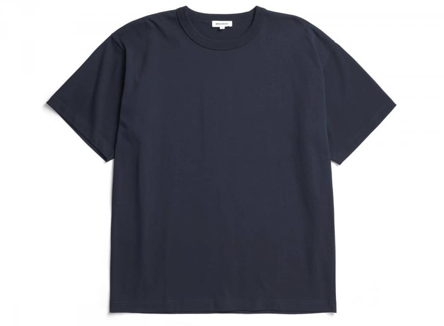 Norse Projects Simon Organic Arch Print Tshirt Dark Navy - Norse Projects