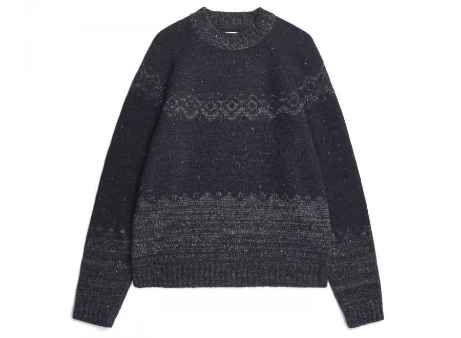 Norse Projects Ulf Fairisle Sweater Dark Grey Melange - Norse Projects
