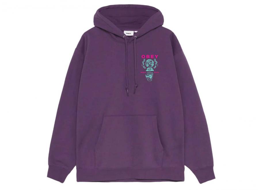 Obey Helping Hand Pullover Plum - Obey