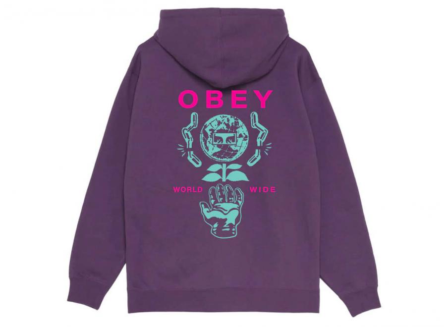 Obey Helping Hand Pullover Plum - Obey