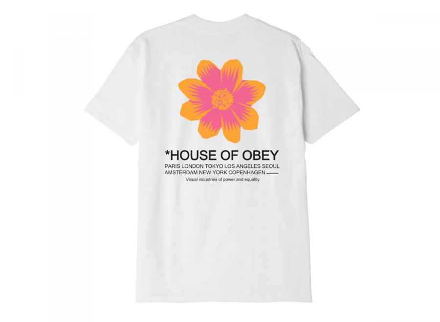 Obey House Of Flower Classic Tshirt White - Obey