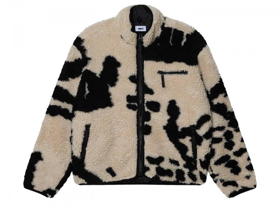 Obey Shaggy Sherpa Jacket Clay Multi 121800607 - Obey