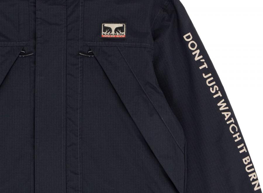 Obey x Napapijri Dont Just Watch It Burn Jacket Black - Obey