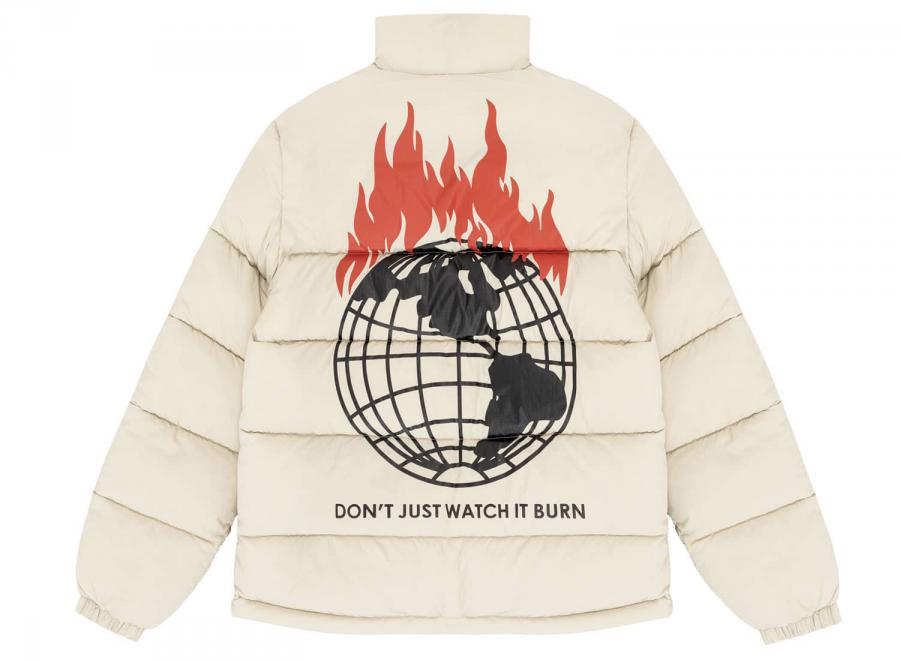 Obey x Napapijri Dont Just Watch It Burn Puffer Cream - Obey