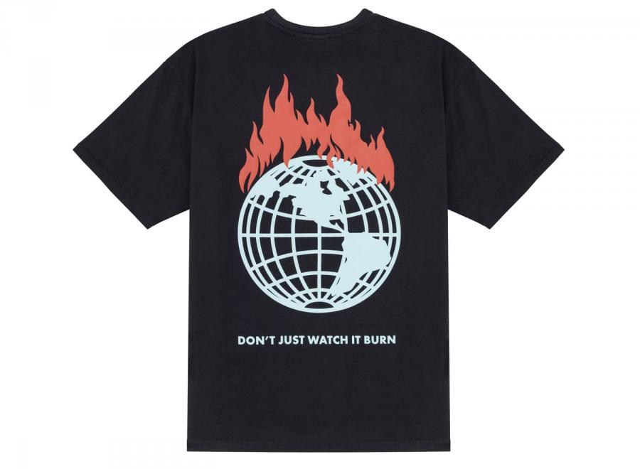 Obey x Napapijri Dont Just Watch It Burn Tee Black - Obey