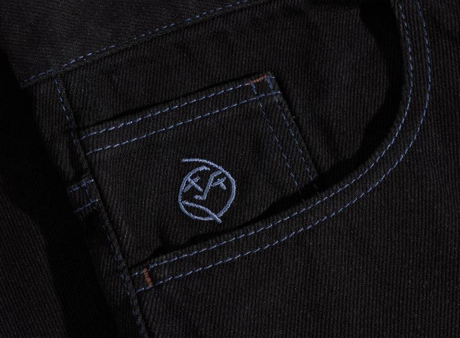 Polar Skate Co Big Boy Pants Black / Blue Stitching - Polar Skate Co