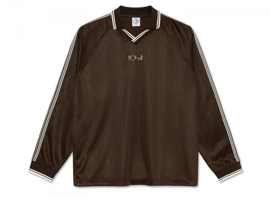 Polar Skate Co Davie LS Shirt Chocolate / Ivory - Polar Skate Co