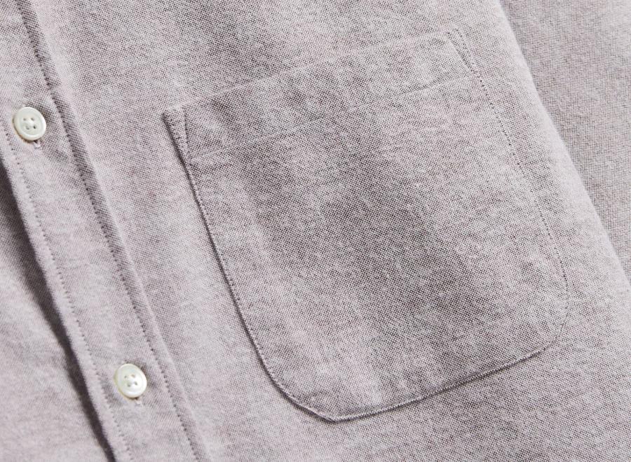 Portuguese Flannel Brushed Oxford Shirt Bordeaux - Portuguese Flannel