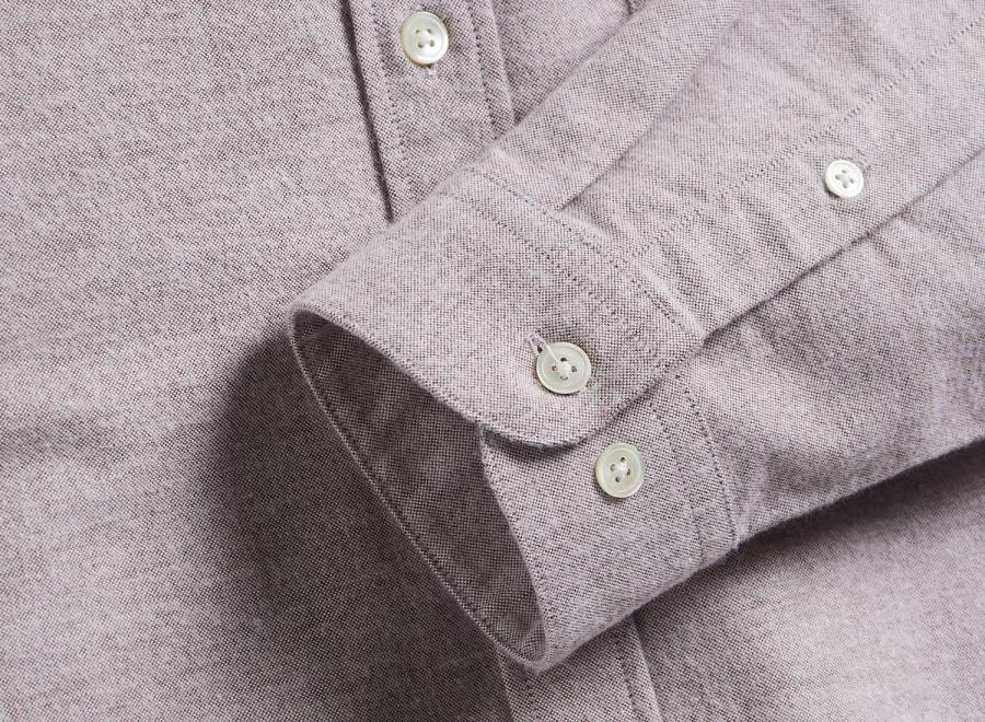 Portuguese Flannel Brushed Oxford Shirt Bordeaux - Portuguese Flannel