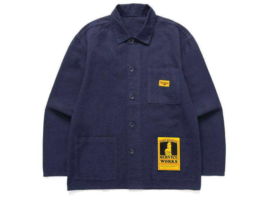 Service Works Canvas Chore Shirt Dark Navy - Service Works