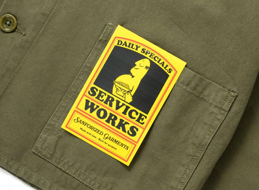 Service Works Canvas Chore Shirt Olive - Service Works