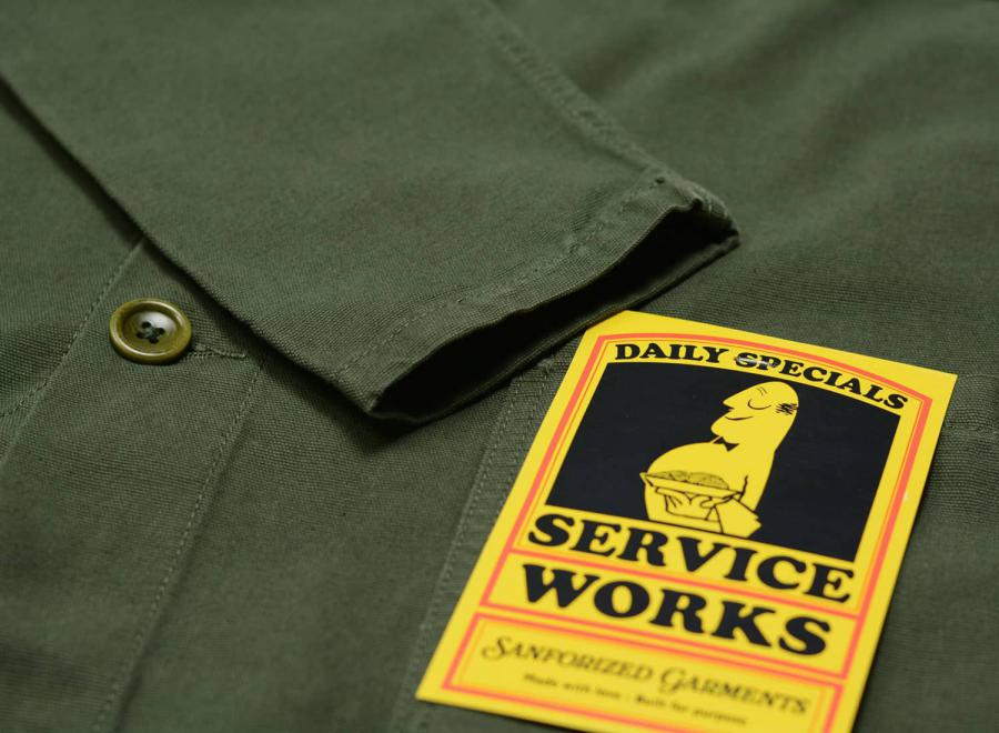 Service Works Canvas Coverall Jacket Olive - Service Works