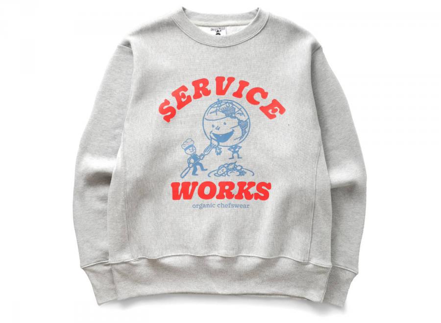 Service Works Organic Chefswear Crewneck Grey - Service Works