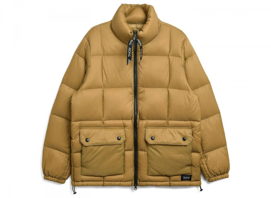 Taion Mountain Packable Volume Down Jacket Beige - Taion