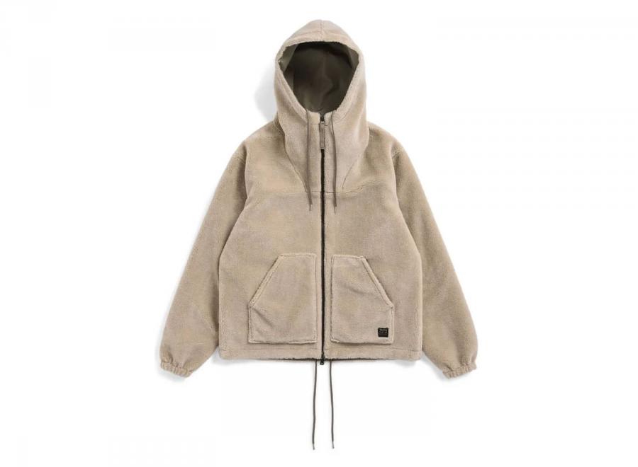 Taion R106NDZML-1 Non Down Military Reversible Boa Hoodie Light Mocha / Beige - Taion