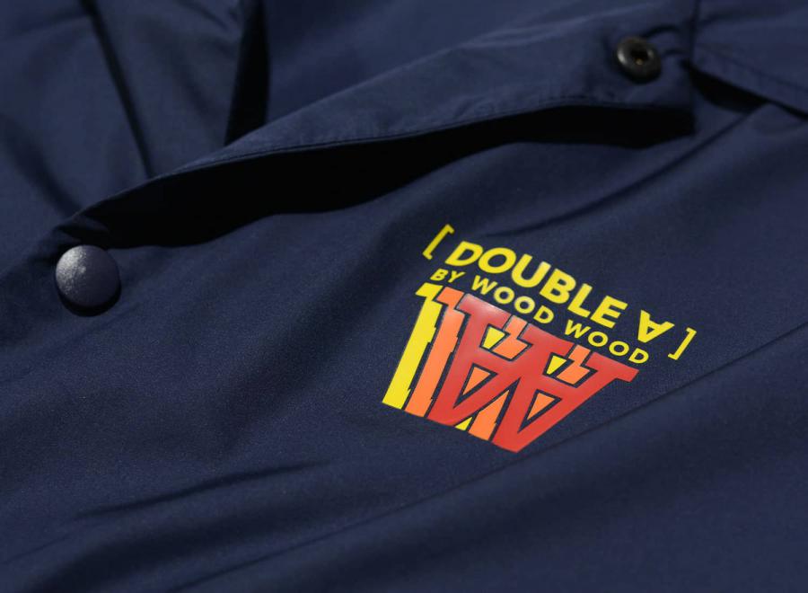 Wood Wood Ali Stacked Logo Coach Jacket Navy - Wood Wood