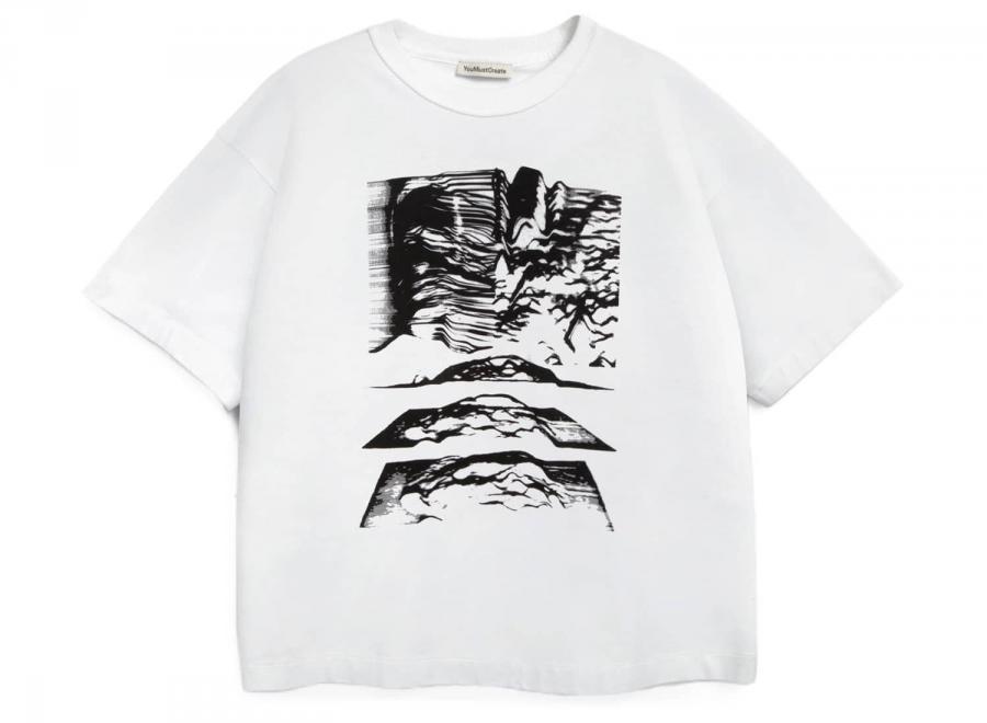 YMC P6ZAE Triple Tshirt Mountains White - YMC - You Must Create
