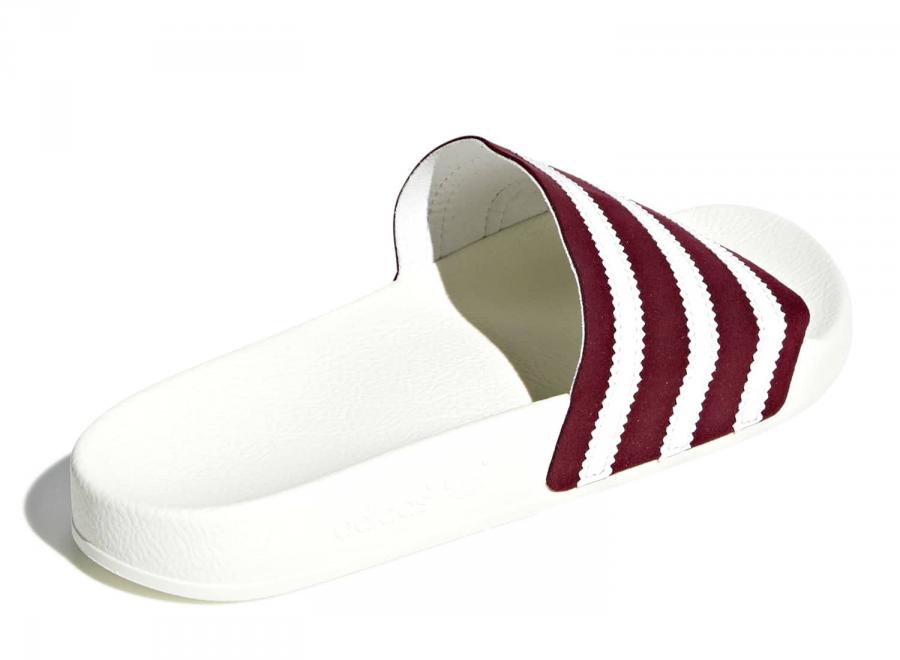 Adidas Adilette White / Burgundy BD7574 - ADIDAS Originals
