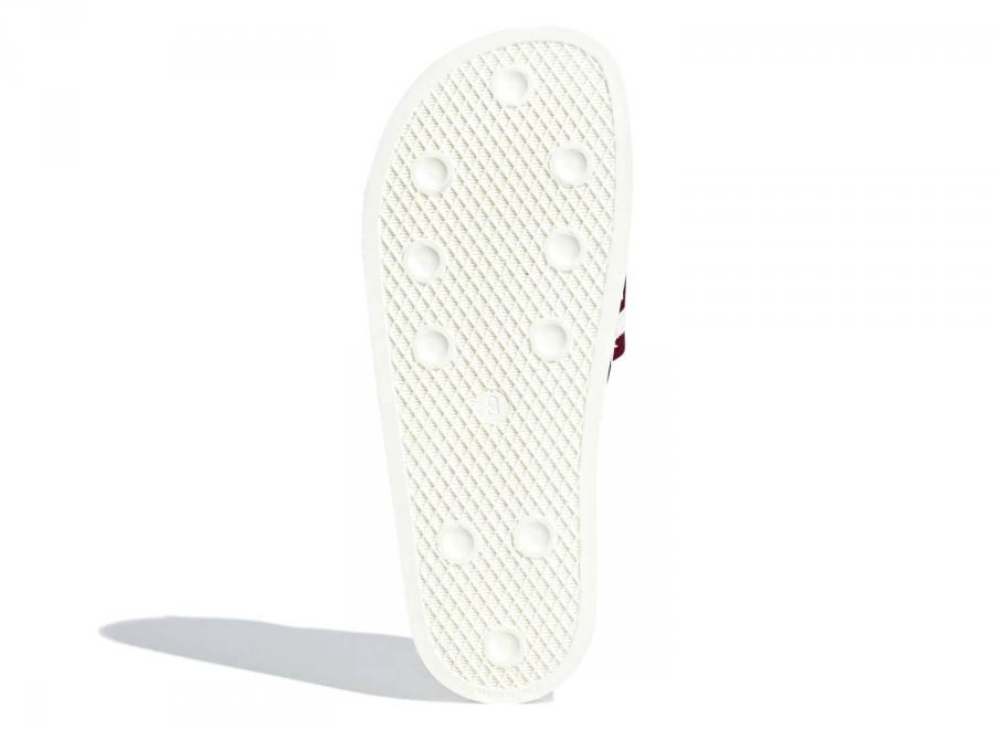 Adidas Adilette White / Burgundy BD7574 - ADIDAS Originals