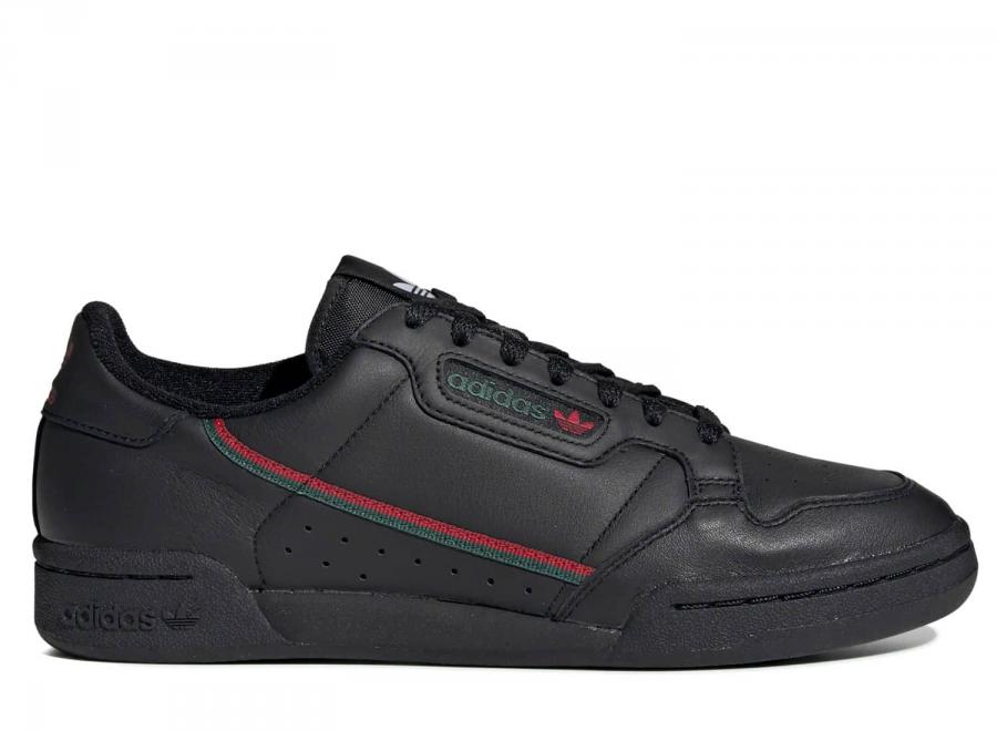 Adidas Continental 80 Black / Scarlet EE5343 - ADIDAS Originals