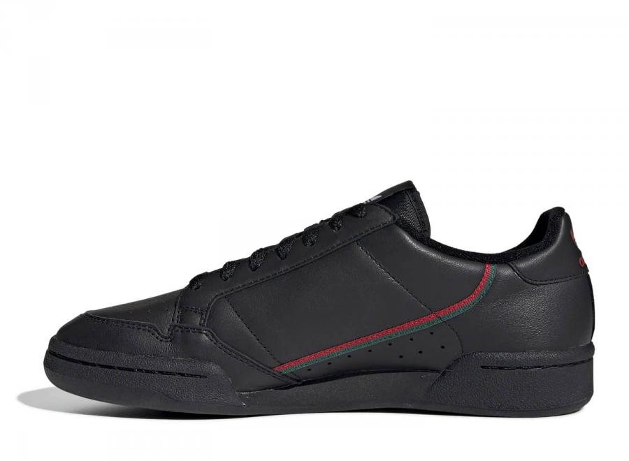 Adidas Continental 80 Black / Scarlet EE5343 - ADIDAS Originals