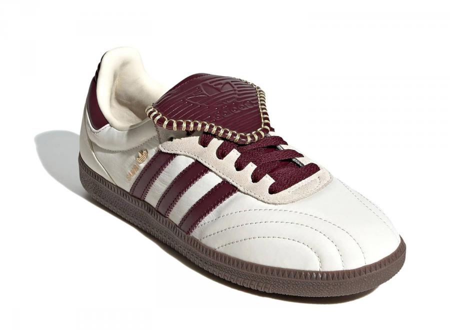 Adidas Originals Samba Long Thongue Ayakkabi Cream White / Maroon / Gold Metallic IH9045 - ADIDAS Originals