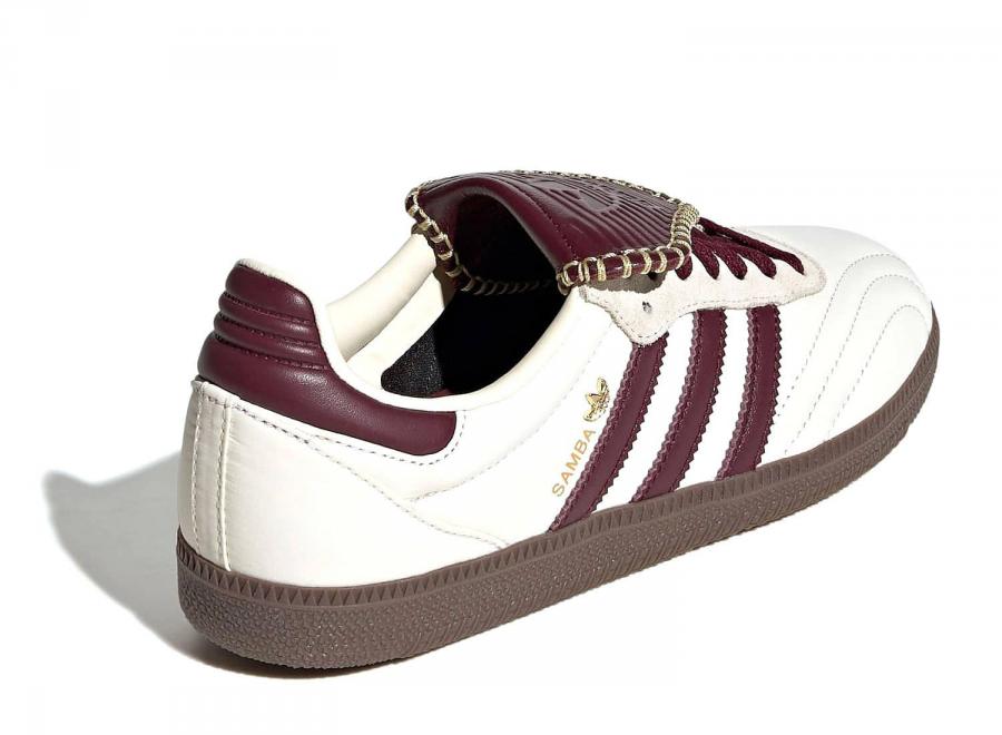 Adidas Originals Samba Long Thongue Ayakkabi Cream White / Maroon / Gold Metallic IH9045 - ADIDAS Originals