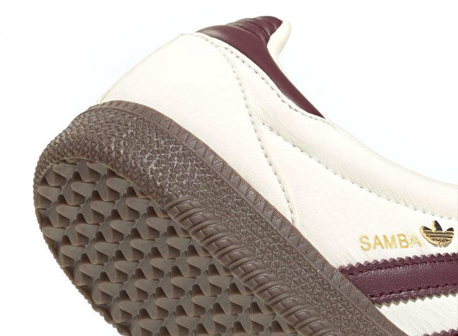Adidas Originals Samba Long Thongue Ayakkabi Cream White / Maroon / Gold Metallic IH9045 - ADIDAS Originals