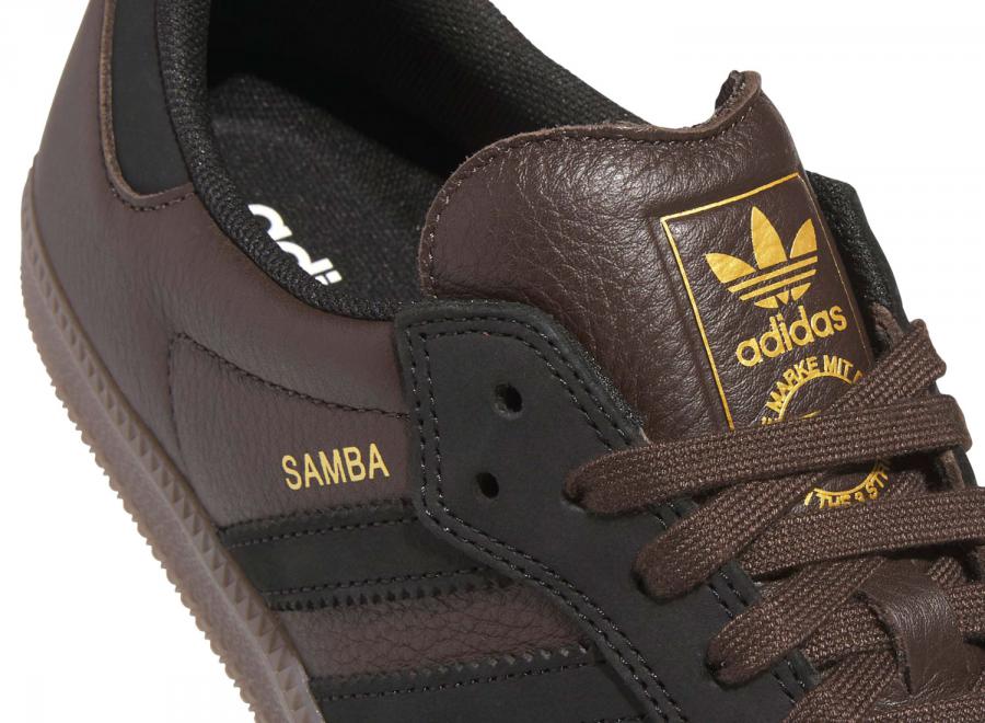 Adidas Skateboarding Samba Adv Dark Brown / Core Black / Gum KJ0263 - ADIDAS Originals