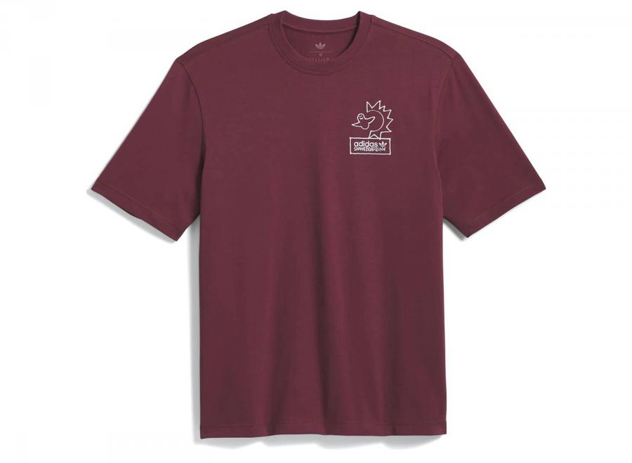 Adidas Skateboarding X Mark Gonzales Not Amused Tee Shadow Red / Halo Silver KQ6267 - ADIDAS Originals